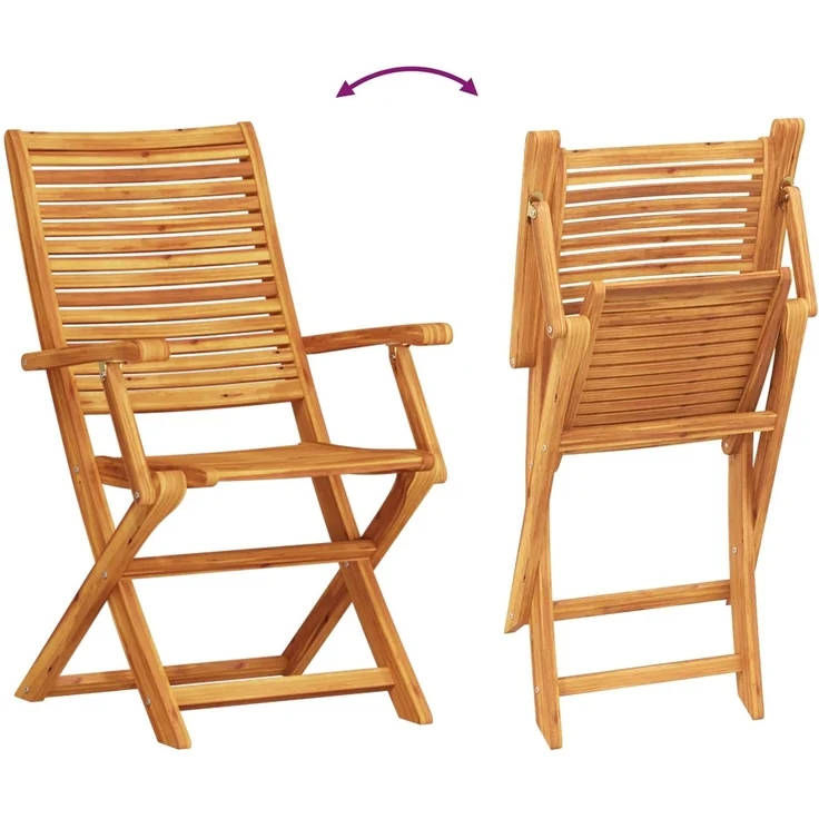 vidaXL Klapp Bistro Set 3 pcs Braun Massivholz Akazie 3375689 – Bild 7