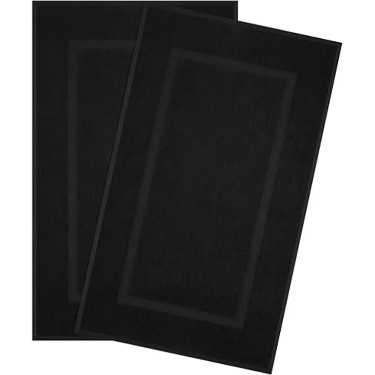 HAMMETEX Badematte Hotelmatte, Duschvorleger, 51 x 86 cm, Höhe 5 mm, beidseitig nutzbar, Baumwolle, rechteckig, 2-teiliges Set, einfarbig, 900 g/m², 100% Baumwolle – Bild 1