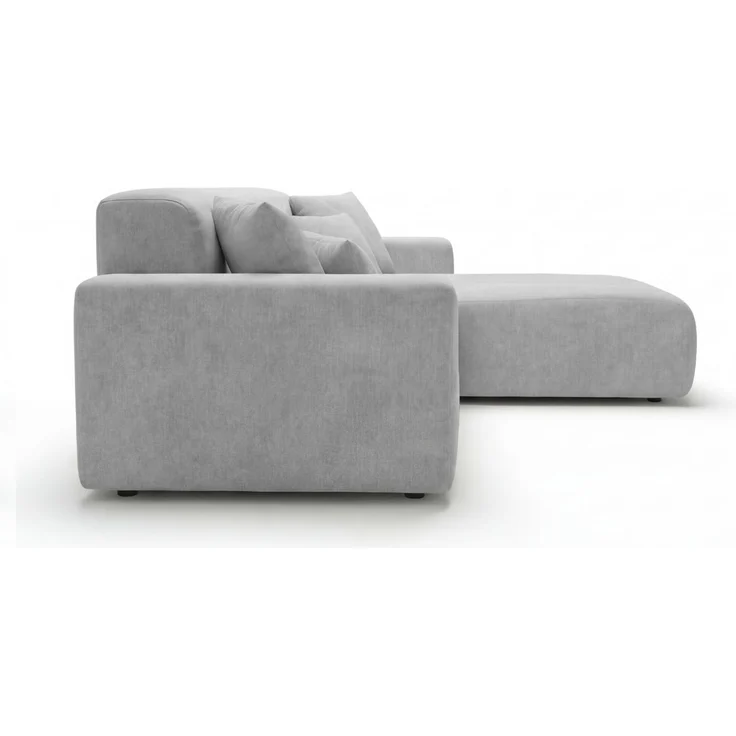 GRAINGOLD Ecksofa L-Form Nork, Wohnzimmer Ecksofa, Couch L-Form, Velour-Stoff, Schwarz, Rechts – Bild 7