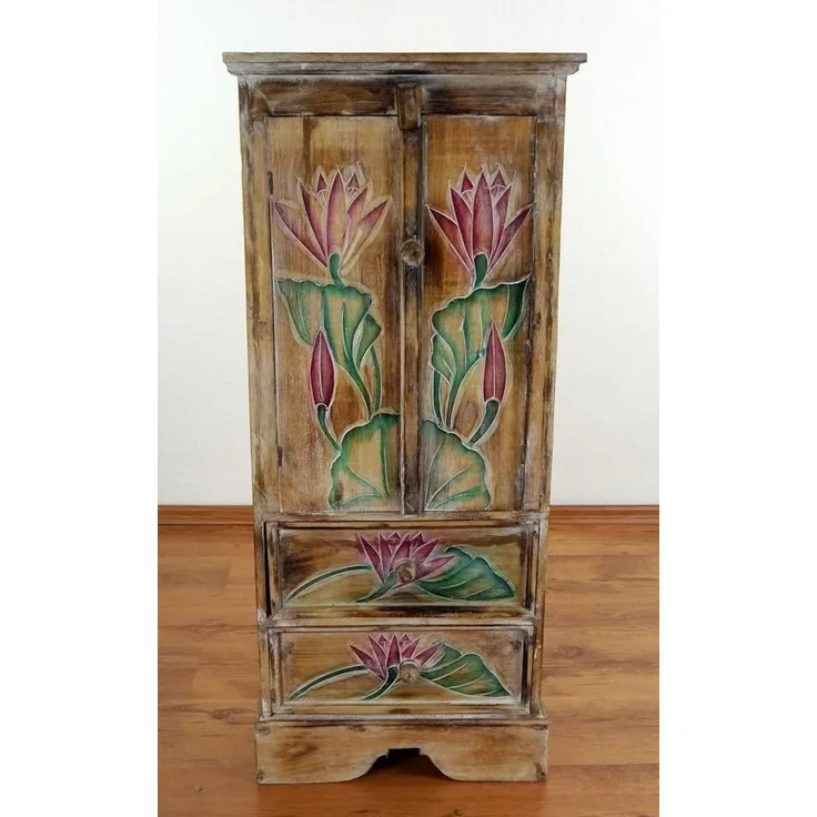 livasia Midischrank aus Bali - 45x20x98cm - Massivholz, handgefertigt