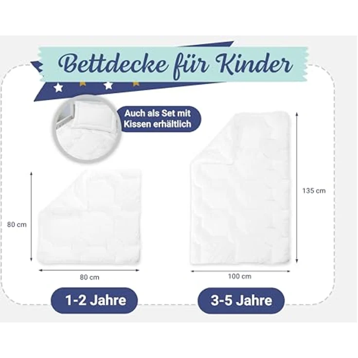 ZOLLNER 'Mikrofaser' Baby-Bettdecke 80x80 cm – Bild 3