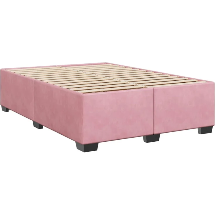 vidaXL Boxspringbett mit Matratze Rosa 140x200 cm Samt 3288629 – Bild 10