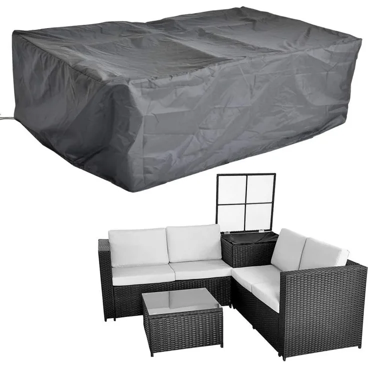 Melko Gartenmöbel-Schutzhülle Abdeckplane 185x185x70CM Schutzhülle Schwarz Gartenmöbel Sofa Tisch (Stück), abwaschbar