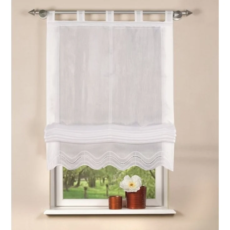 HOME WOHNIDEEN Raffrollo Home Wohnideen Schlaufenrollo Batist Lochstickerei, standard – Bild 2