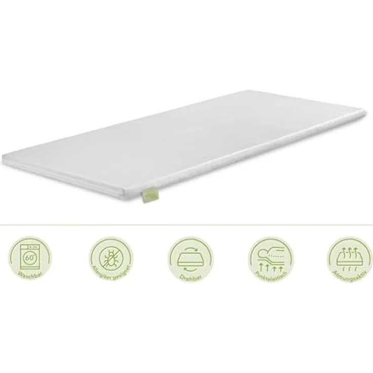 TB Furniture DREAMSTAR Easy Dream, Kaltschaum Topper, 80 x 200 cm, H4, 5 cm hoch, feuchtigkeitsregulierender Doppeltuchbezug – Bild 4