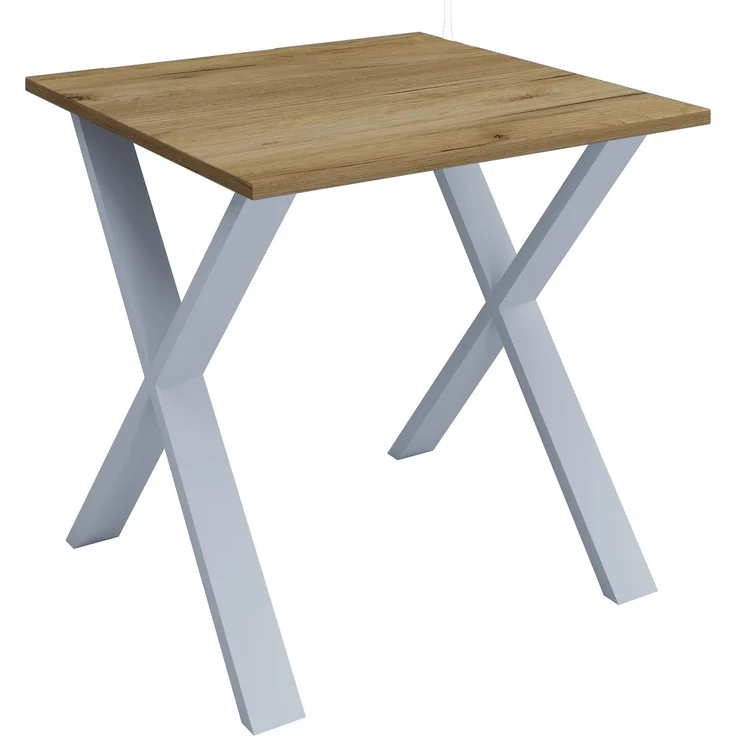VCM Schreibtisch Lona 919627 Silber / Honig-Eiche H. 76 x B. 80 x T. 80 cm – Bild 2