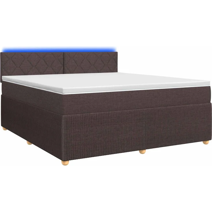 vidaXL Boxspringbett mit Matratze Dunkelbraun 160x200 cm Stoff 3452977 – Bild 2
