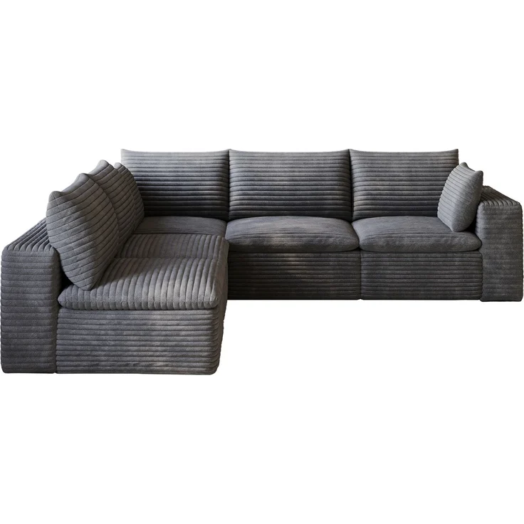 DESVIAE Sofa modular 260x250x60 cm aus Stoff Dunkelgrau mit Schaumstoffpolsterung – Bild 6