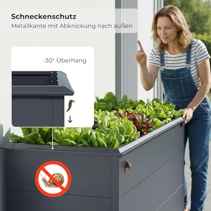 osoltus Hochbeet Set Schneckenkante Stahl verzinkt Anthrazit 150 x 75 cm – Bild 6