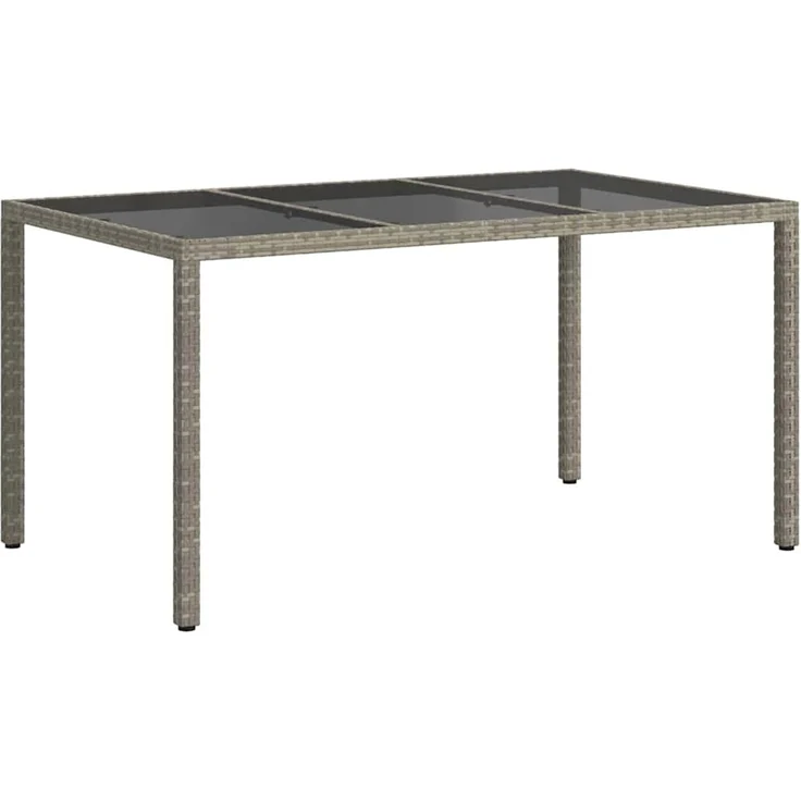 vidaXL Gartentisch Grau 150 x 90 x 75 cm Poly-Rattan 362541 – Bild 5