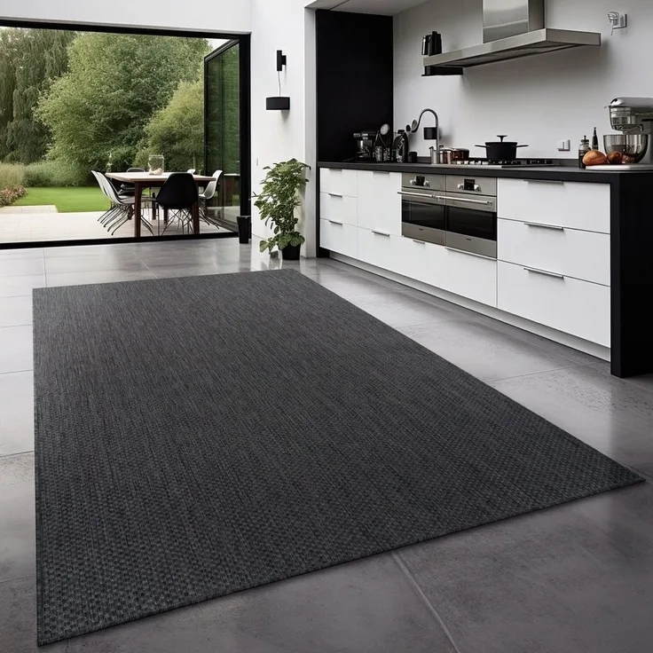 TT Home Teppich, Rechteckig, Höhe: 4 mm, Teppich Outdoor Wohnzimmer Esszimmer Balkon Wetterfest