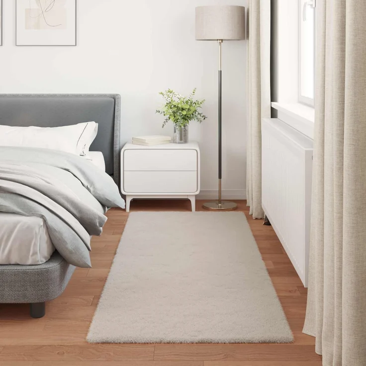 vidaXL Rutschfester Kunstfellteppich Olite Beige 80 x 200 cm Polyester 42021633 – Bild 3