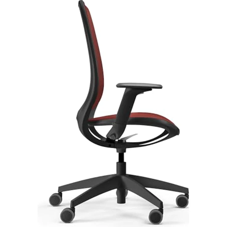 Sedus se:air Ergonomischer Drehstuhl, Bürostuhl, Kunststoff mit Rezyklat-Anteil, 100% Recyclingfähig, Rot,Schwarz, 42-55cm, bis 130kg Belastbar – Bild 4