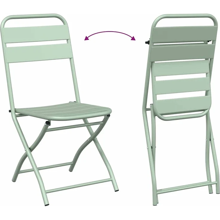 vidaXL Gartenklappstuhl 2 pcs Hellmint 42 x 52 x 82 cm 42002940 – Bild 10