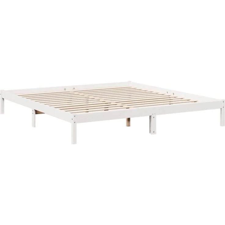 vidaXL Massivholzbett Extra Lang ohne Matratze Weiß 180x220 Kieferholz 852425 – Bild 3