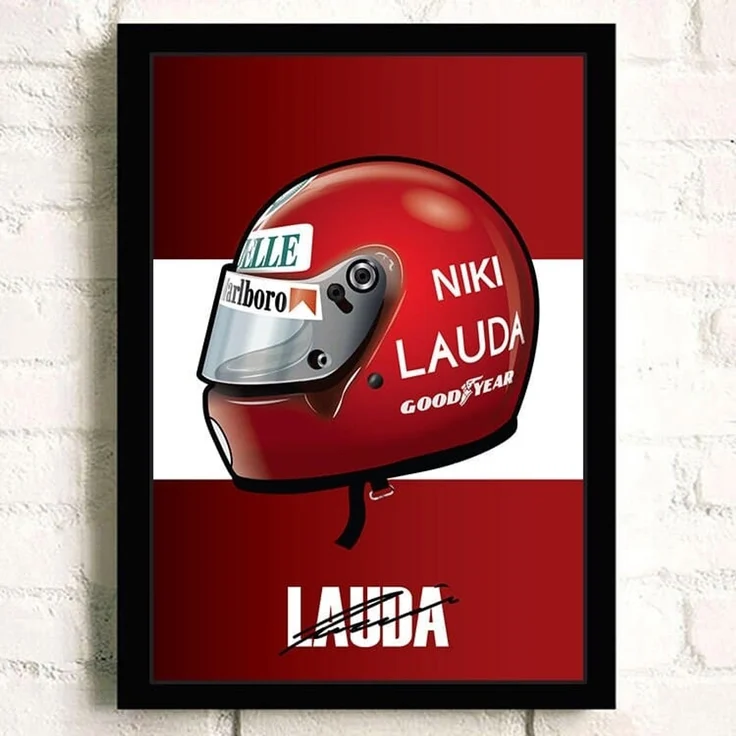 Poster Formel 1 Helm Rennfahrer Name Unterschrift · Deko Print ohne Rahmen - A Hamilton / 30x40 cm – Bild 2