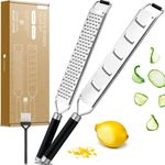 Exitoso Zitruszester Zitronenreibe 2er-Set, Ideal für Ingwer Knoblauch Muskatreibe Zitrusfrüchte, rostfrei