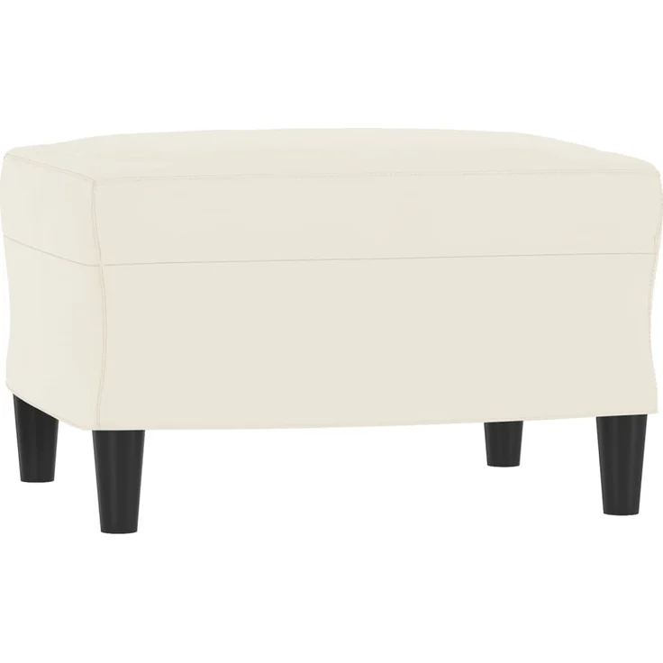vidaXL Sessel mit Hocker Creme 60 cm Samt 3201053 – Bild 4