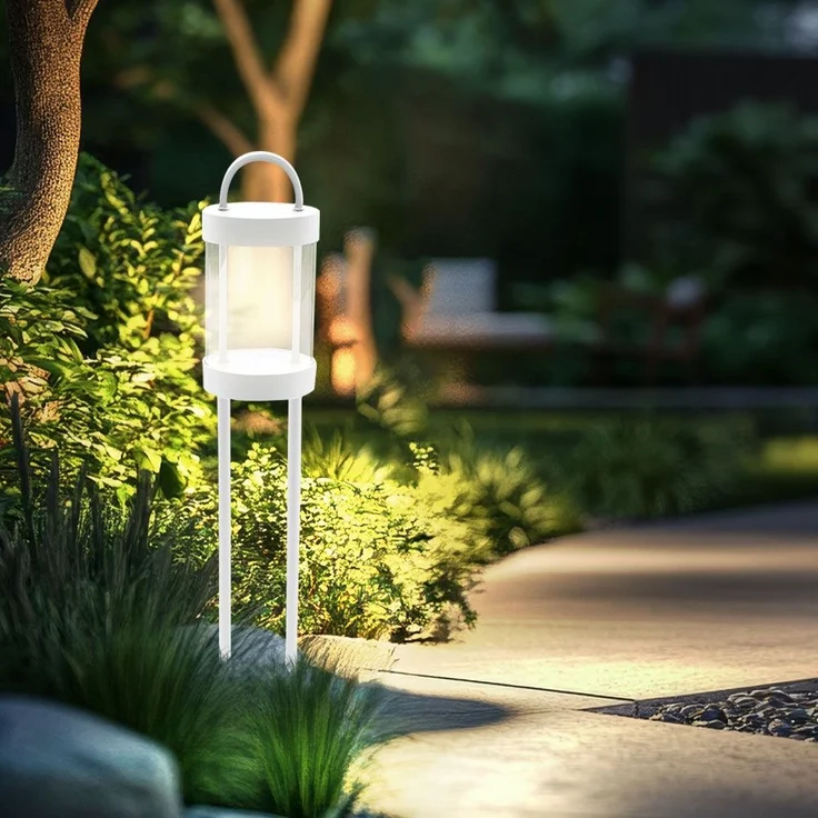 LED Außen-Stehleuchte, Alu, weiß, H 65 cm – Bild 2