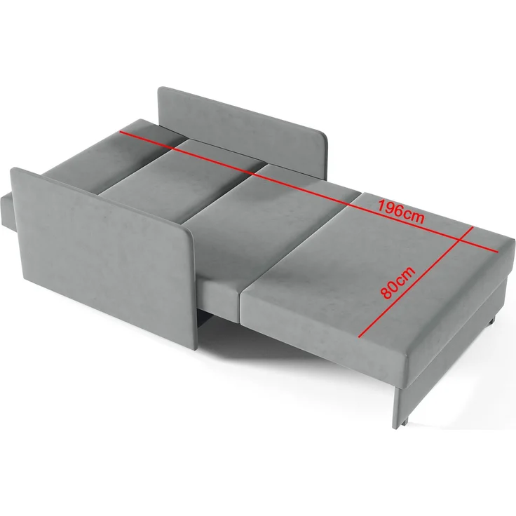 Sofasessel ASTRA I, 1-Sitzer Schlafsofa, Jugendsofa mit Schlaffunktion, ausziehbare Couch, mit Bettkasten, inkl. Kissen, Kronos 53, 85 x 97 x 90 cm – Bild 6
