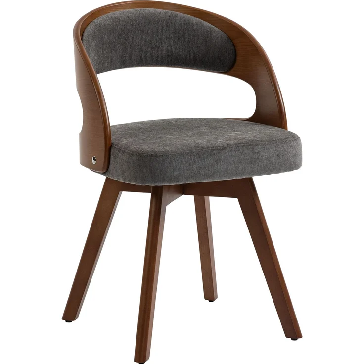 LVHOM Esszimmerstuhl 360° drehbar, 2er Set, Polsterstuhl aus Leinen und Massivholz, Küchenstuhl gepolstert, ergonomischer Schalenstuhl mit Armlehne, bis 150 kg – Bild 2