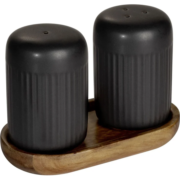 SCHÖNER WOHNEN-Kollektion Salz- / Pfefferstreuer REFIA, (1-tlg), Gewürzstreuer aus Keramik, Tablett aus Akazienholz – Bild 5