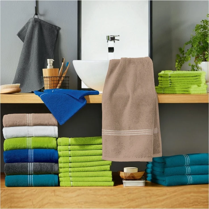 Erwin Müller Waschhandschuh Waschhandschuh "Mannheim" 10er-Pack, Frottier (10-St), Walk-Frottier Uni – Bild 3