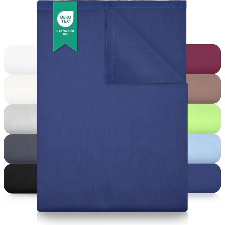 GREEN MARK Textilien Klassische Bettlaken | Betttuch | Laken | Leintuch | Haustuch 100% Baumwolle ohne Gummizug vielen Größen und Farben Größe:240x275 cm, Navy blau