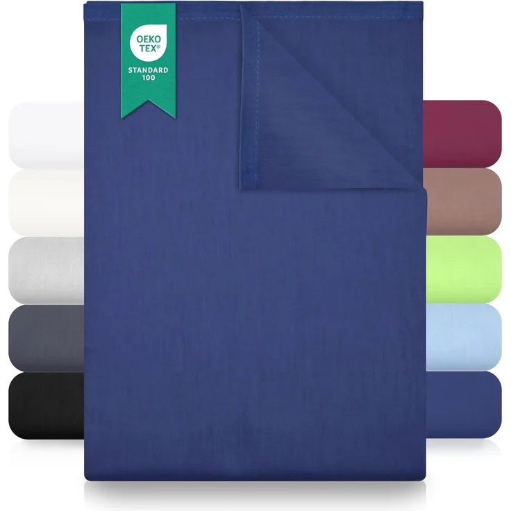 GREEN MARK Textilien Klassische Bettlaken | Betttuch | Laken | Leintuch | Haustuch 100% Baumwolle ohne Gummizug vielen Größen und Farben Größe:240x275 cm, Navy blau