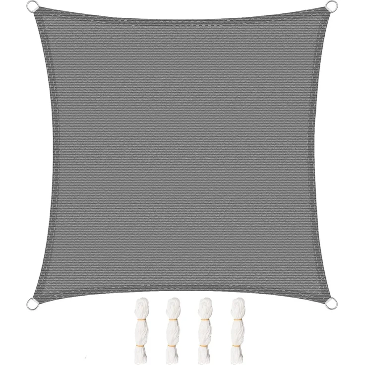 WOLTU Sonnensegel Sonnenschutz HDPE Windschutz UV Schutz Grau 3,6x3,6 m – Bild 1