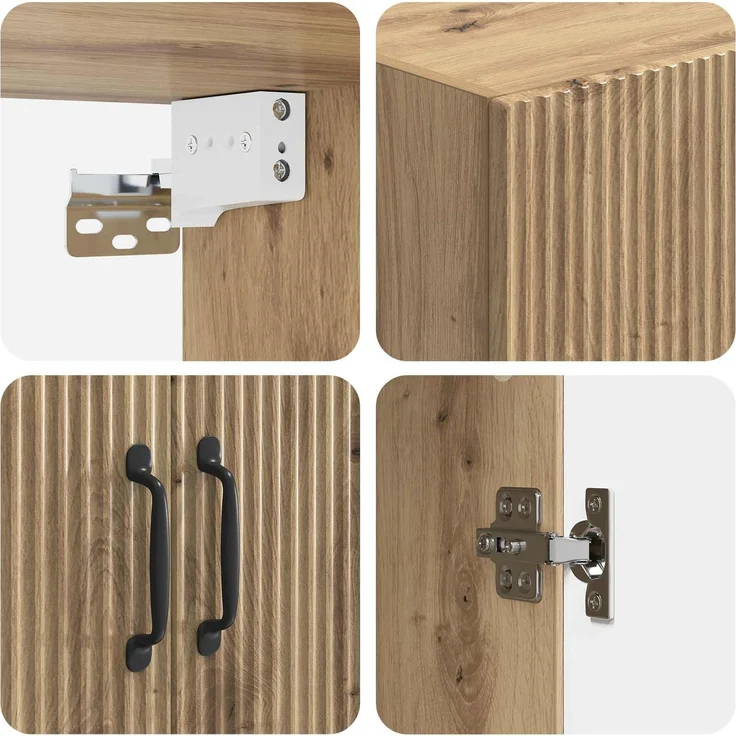 vidaXL Schrankset 2 pcs Artisan-Eiche 66 x 34,5 x 87 cm Holzwerkstoff 3416807 – Bild 7