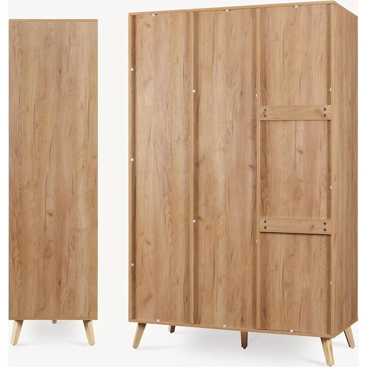 Kleiderschrank Norg 191x120x52 cm 2 Türen 8 Fächer Eicheoptik [en. casa] – Bild 8