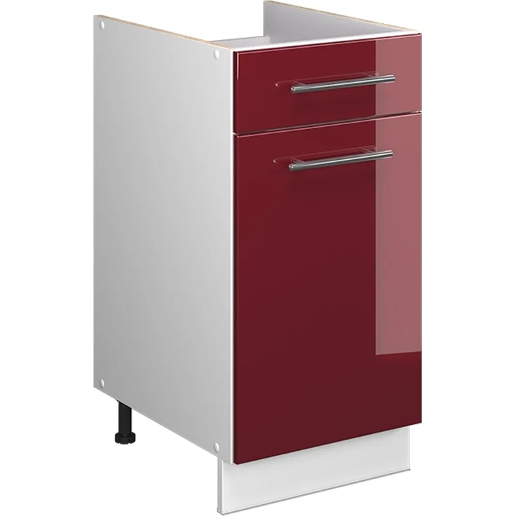 Unterschrank für Spüle/Kochfeld Fame-Line Bordeaux Hochglanz/Weiß 40 cm ohne Arbeitsplatte Vicco – Bild 1