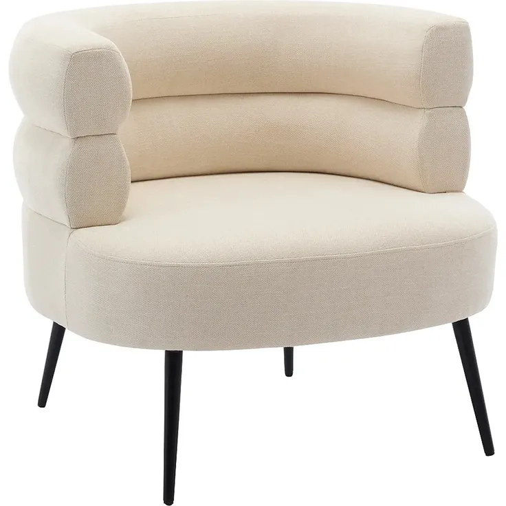 Vente-unique - CAMEDO Sessel Stoff Beige - B 74 cm x H 73 cm x L 80 cm – Bild 3