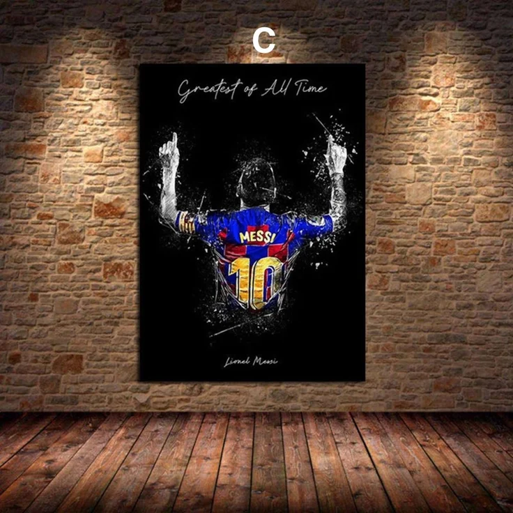 Poster Fußball Lionel Messi Ronaldo Poster · Deko Print ohne Rahmen - C / 30 x 40 cm