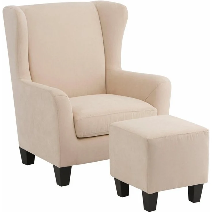 Home affaire Ohrensessel Chilly, Sessel mit Hocker und Federkern-Polsterung, (Set, 2-St, bestehend aus Sessel und Hocker), in Cord und Microfaser-Bezug, Unser Dauertiefpreis – Bild 4