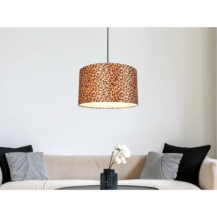 Pendelleuchte PARDINA mit Stoffschirm Leopardenmuster, Ø 40cm – Bild 5