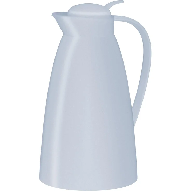 alfi 1,0l, hellblau, Isolierkanne mit hygienischem Hartglaseinsatz aus Kunststoff, Drehverschluss mit bequemer Drucktaste, Ausgießen mit einer Hand, ideal als Kaffeekanne, Teekanne, BPA-frei