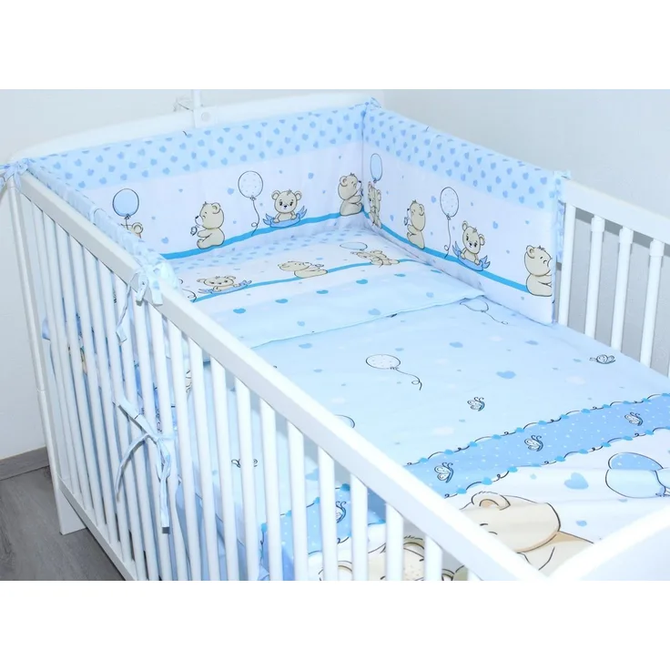 Primawela Babybettwäsche 3 teiliges Baby Bettset mit Bettwäsche und Nestchen für Bett 70x140 cm