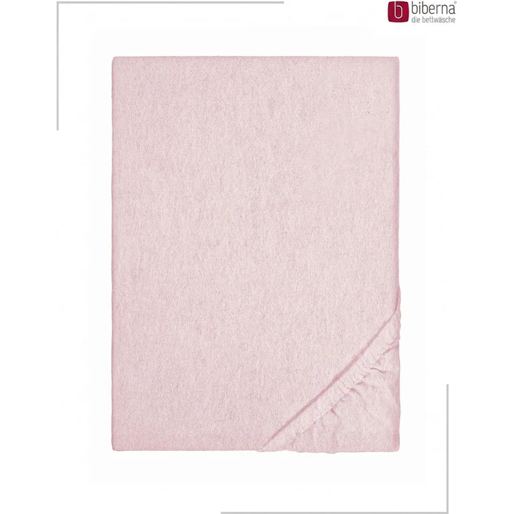 biberna Melange-Flanell Spannbetttuch 0841380 MELANGE UNI, rose, 1x 180x200 cm - 200x200 cm – Bild 2