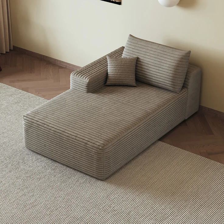 ZUBALIYA SchlafSofa mit Cordbezug, modular aufgebaut, ohne aufwendige Montage, für Wohnzimmer und Apartments – Bild 2