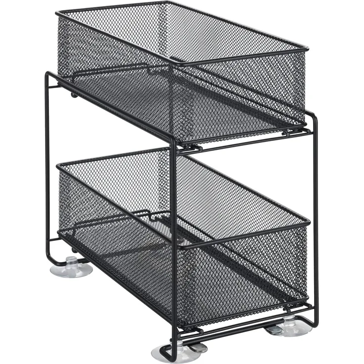 WENKO Küchenregal Gioma, 1-tlg, Organizer mit 2 Etagen, mit 2 Drahtdesign-Körben