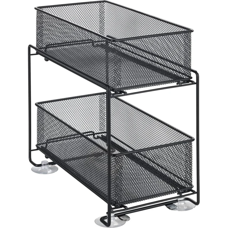 WENKO Küchenregal Gioma, 1-tlg, Organizer mit 2 Etagen, mit 2 Drahtdesign-Körben