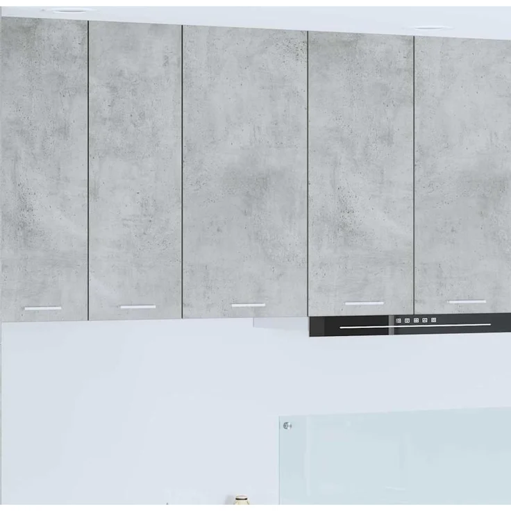 Küchen-Hängeschrank, Wandschrank Betongrau und Weiß 40 x 31 x 80 cm Holzwerkstoff – Bild 1