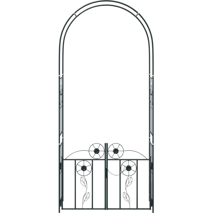vidaXL Gartenbogen mit Schloss Schwarz 102 x 50 x 218 cm 42021344 – Bild 6
