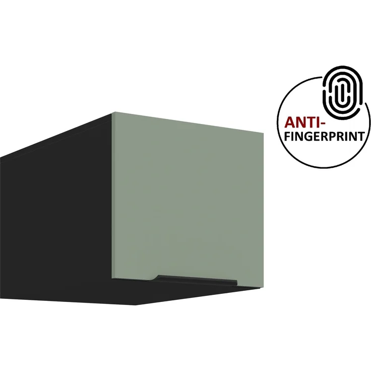 Küchen Aufsatzschrank 40 cm ARIA Aquamarin ultra matt + Schwarz matt, hochwertige Fronten mit Anti Fingerprint Beschichtung Küchenzeile Küchenblock – Bild 7