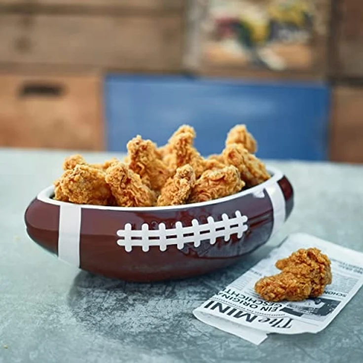 40YARDS Schüssel American Football Schüssel / Schale in American Football Form, Keramik, (Größe: XXL, maßstabsgetreu, 28 cm Länge) mit erhabener Naht – Bild 5