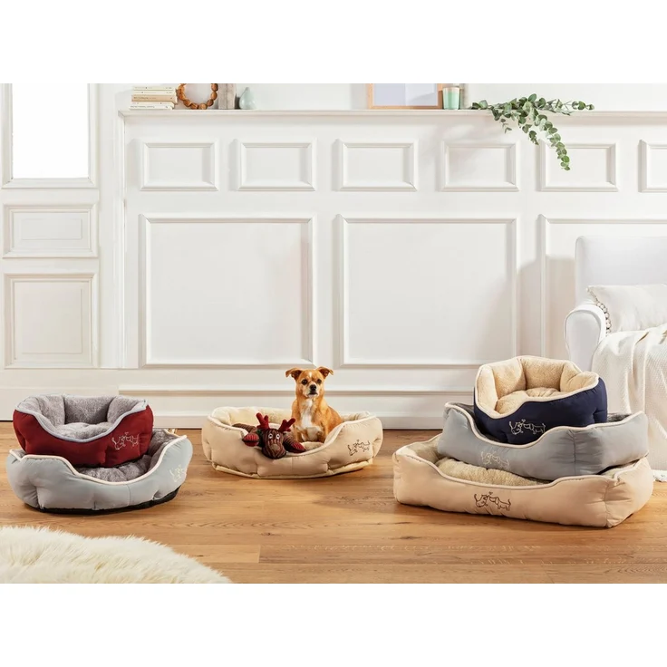 Dehner Tierbett Sammy, oval, grau, versch. Größen, hochwertiges Hundebett/Katzenbett, mit herausnehmbarem Liegekissen – Bild 3