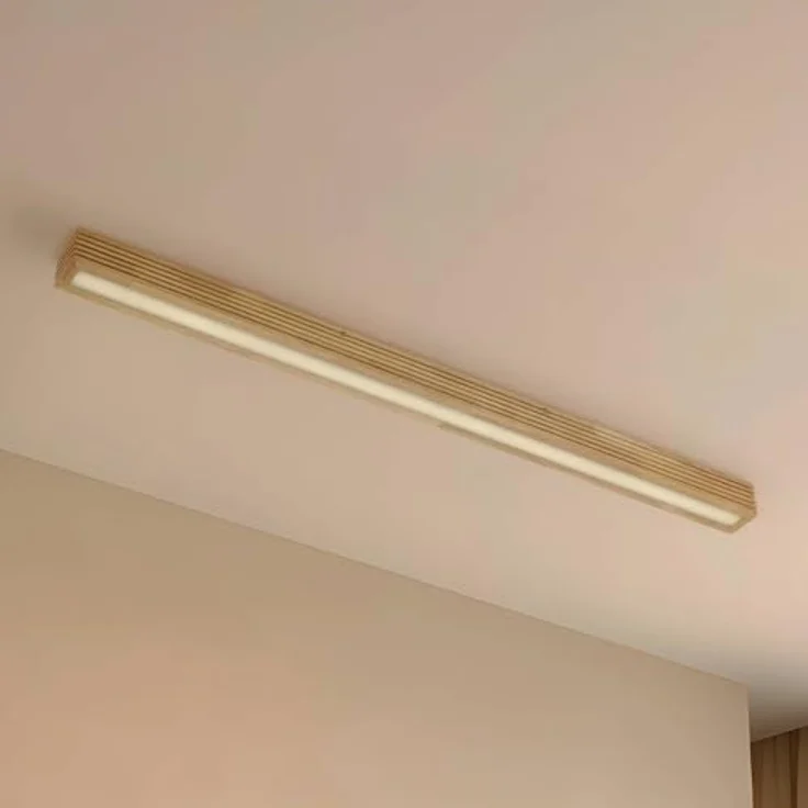 Lucande LED Deckenlampe Emara, Holz 1-flammig, moderne Designer-Deckenleuchte für Wohnzimmer, energiesparend mit Leuchtmittel inklusive – Bild 2