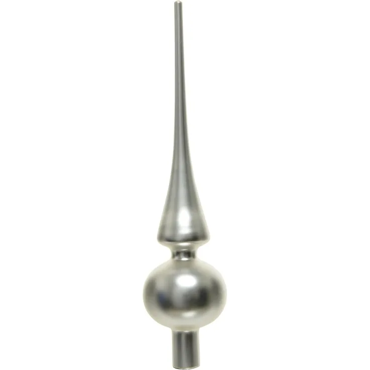 Kaemingk Christbaumspitze Christbaumschmuck Christbaumspitze Glas Ø 6 x 26 cm silber matt